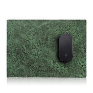 Kožená podložka pod myš - Ornament Green