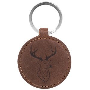 Kožený přívěsek na klíče kruh - Nut Brown - Deer