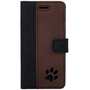 Wallet case Duo - Nubuck Black and Nut brown - Paw - Transparentní TPU