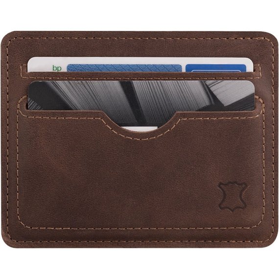 Kožené pouzdro na kreditní karty a vizitky - Nut Brown