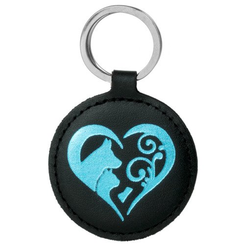 Kožený přívěsek na klíče kruh - Costa Black - Animal Love Turquoise