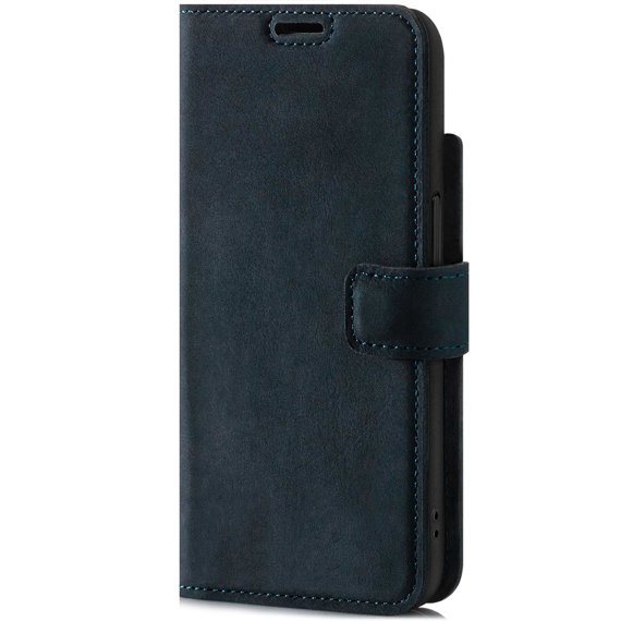 RFID Wallet case - Nubuk Tmavě Modrá - TPU Černá 
