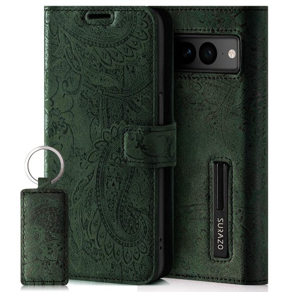 RFID Wallet case - Ornament Zelená - TPU Černá 