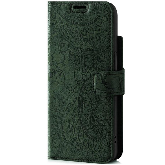RFID Wallet case - Ornament Zelený - TPU Černá 