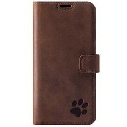 RFID Wallet case - Ořechově Hnědá - Tlapka - TPU Černá