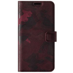 RFID Wallet case - Military Kamufláž Burgundsko - Transparentní TPU