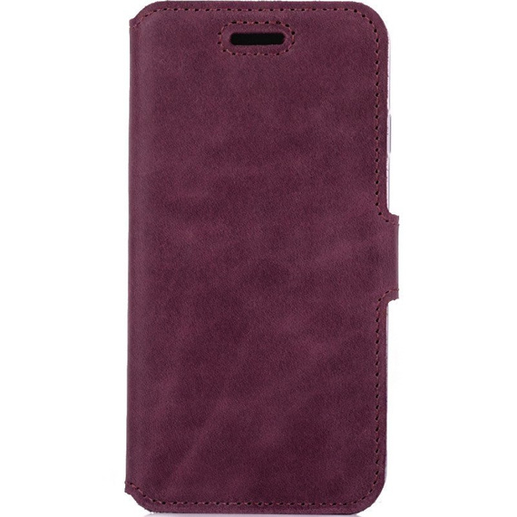 Knížkové pouzdro Slim cover - burgundský - Transparentní TPU