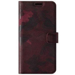 RFID Wallet case - Military Kamufláž Burgundsko - TPU Černá