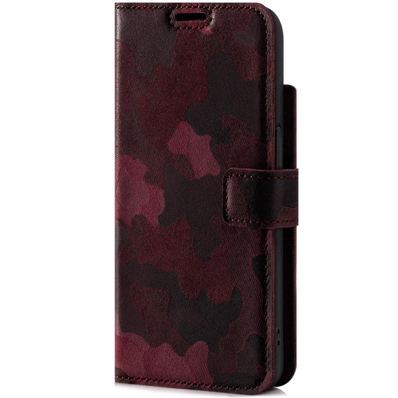 RFID Wallet case - Military Kamufláž Burgundsko - TPU Černá 